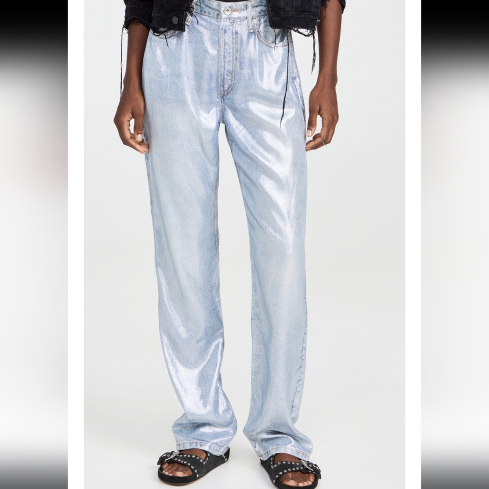 ALEX LIQUID HIGH RISE STRAIGHT JEAN: RAG AND BONE Size 25